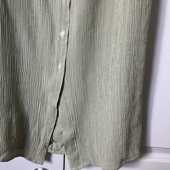 Vintage Eddie Bauer Maxi Skirt Womens Wrinkly Gauze Crepe Button Front Prairie - Picture 2 of 8